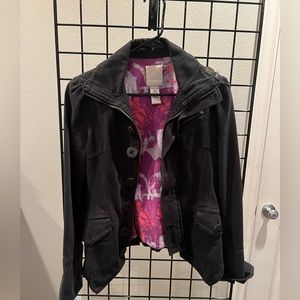 Diesel Black Denim Jacket with Buttons